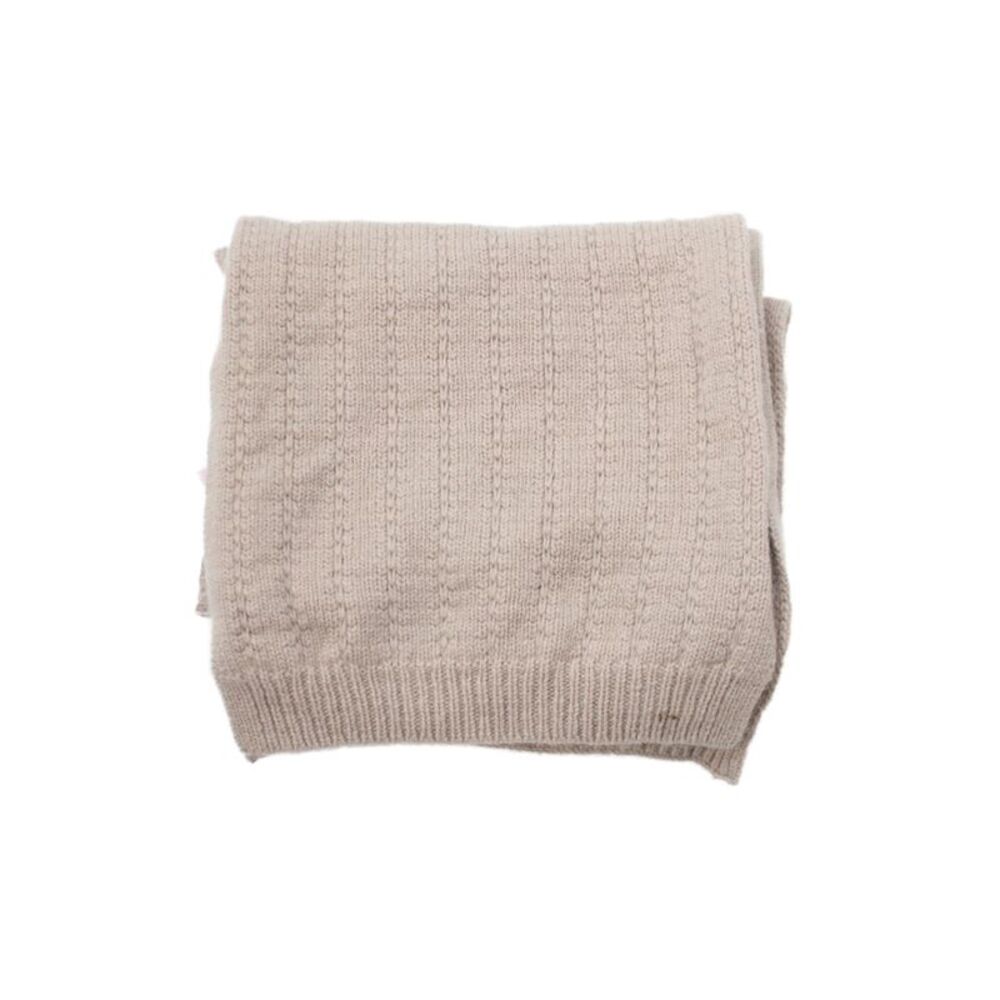 Bonpoint Childrens Girls Cashmere Blend Woven Detail Scarf Beige Size One Size
